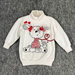 Vintage Pattycakes Girls Youth Puppy‎ Sweatshirt 6 Turtleneck Made USA 1980s